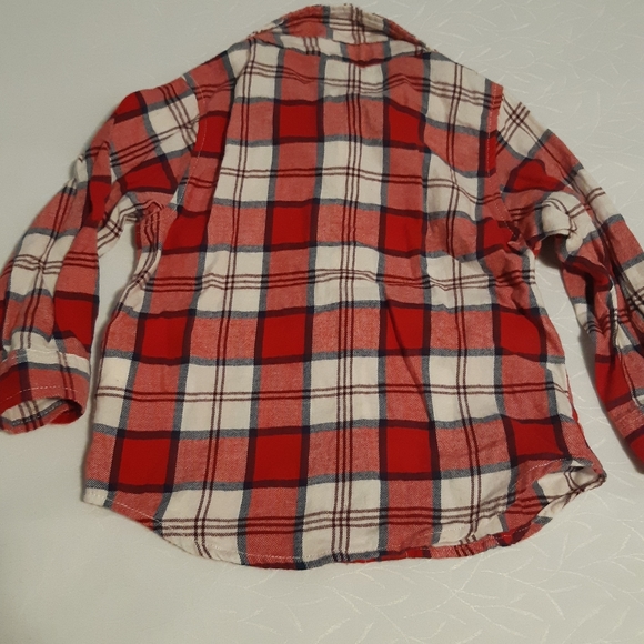 Old Navy Boys plaid Long Sleeves Shirt Size 18-24 Months, Red, white, And Black, - Picture 3 of 7